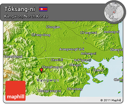 Physical 3D Map of Tŏksang-ni