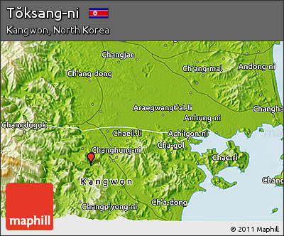 Physical 3D Map of Tŏksang-ni