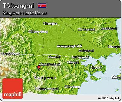 Physical 3D Map of Tŏksang-ni