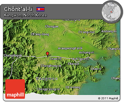 Satellite 3D Map of Chŏnt'al-li
