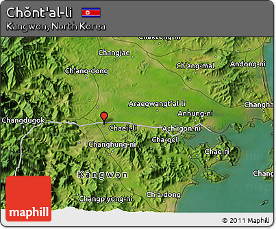 Satellite 3D Map of Chŏnt'al-li