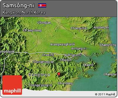 Satellite 3D Map of Samsŏng-ni