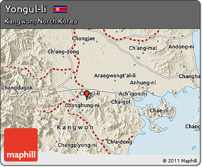 Shaded Relief 3D Map of Yongul-li