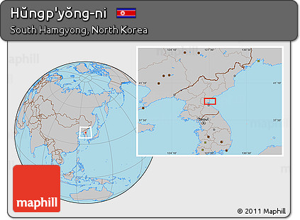 Gray Location Map of Hŭngp'yŏng-ni