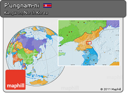 Political Location Map of P'ungnam-ni