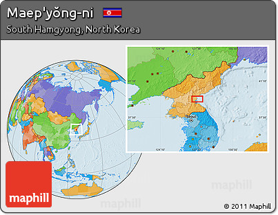 Political Location Map of Maep'yŏng-ni