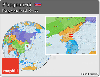 Political Location Map of P'ungnam-ni