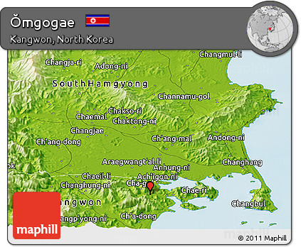 Physical Panoramic Map of Ŏmgogae