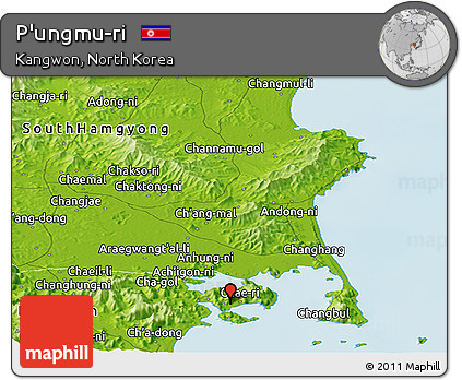 Physical Panoramic Map of P'ungmu-ri