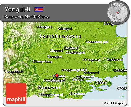 Physical Panoramic Map of Yongul-li