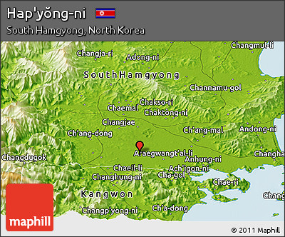 Physical Panoramic Map of Hap'yŏng-ni