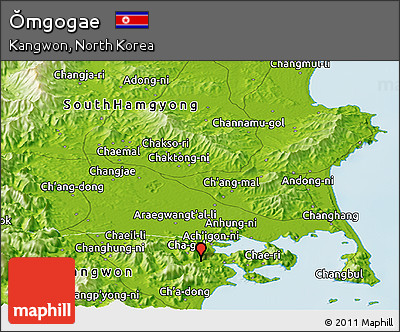 Physical Panoramic Map of Ŏmgogae