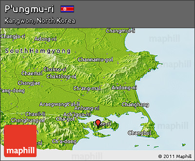 Physical Panoramic Map of P'ungmu-ri