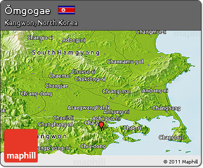 Physical Panoramic Map of Ŏmgogae