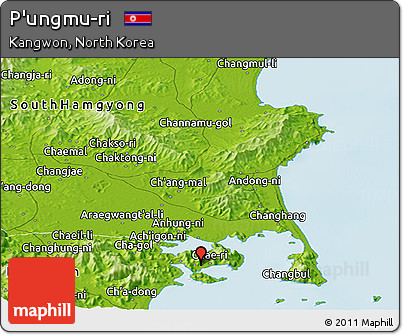 Physical Panoramic Map of P'ungmu-ri