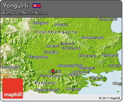 Physical Panoramic Map of Yongul-li