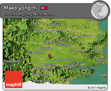 Satellite Panoramic Map of Maep'yŏng-ni