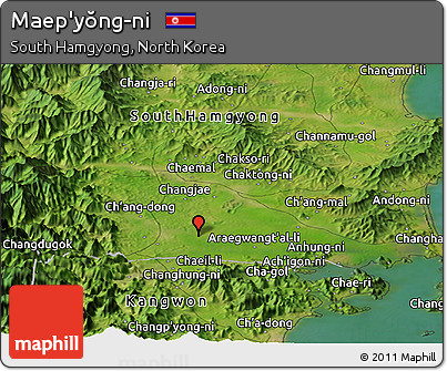 Satellite Panoramic Map of Maep'yŏng-ni