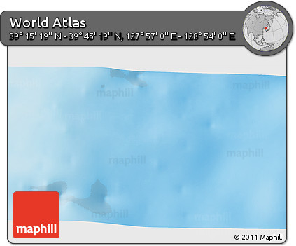 Physical 3D Map of the Area around 39° 30' 19" N, 128° 25' 30" E
