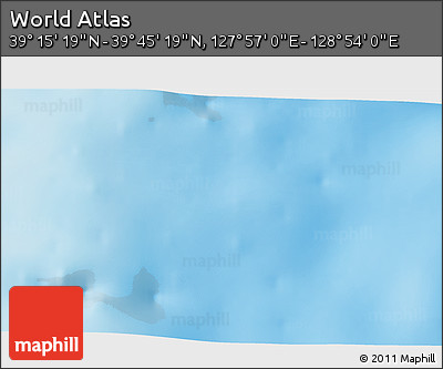 Physical 3D Map of the Area around 39° 30' 19" N, 128° 25' 30" E