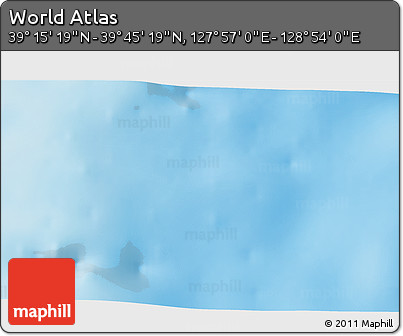 Physical 3D Map of the Area around 39° 30' 19" N, 128° 25' 30" E