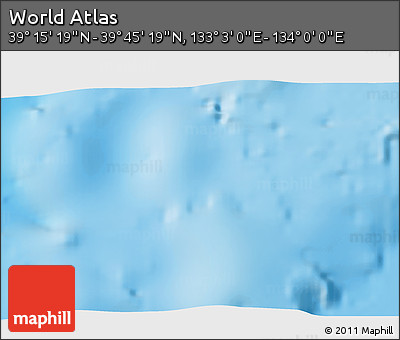 Physical 3D Map of the Area around 39° 30' 19" N, 133° 31' 30" E