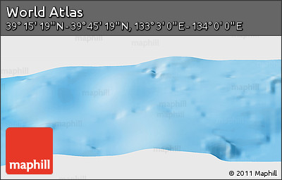 Physical Panoramic Map of the Area around 39° 30' 19" N, 133° 31' 30" E