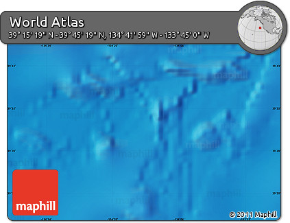 Physical Map of the Area around 39° 30' 19" N, 134° 13' 29" W