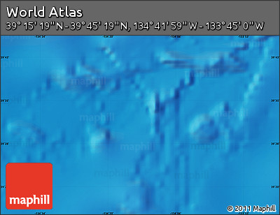 Physical Map of the Area around 39° 30' 19" N, 134° 13' 29" W