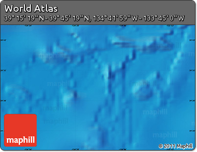 Physical Map of the Area around 39° 30' 19" N, 134° 13' 29" W