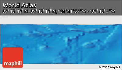 Physical Panoramic Map of the Area around 39° 30' 19" N, 134° 13' 29" W