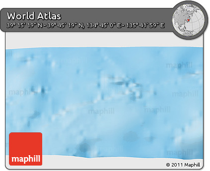 Physical 3D Map of the Area around 39° 30' 19" N, 135° 13' 29" E
