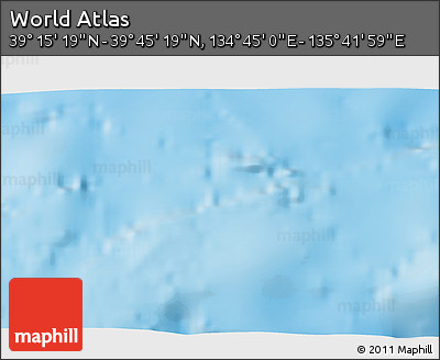 Physical 3D Map of the Area around 39° 30' 19" N, 135° 13' 29" E