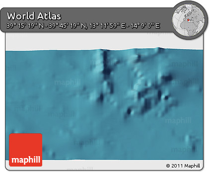 Satellite 3D Map of the Area around 39° 30' 19" N, 13° 40' 30" E