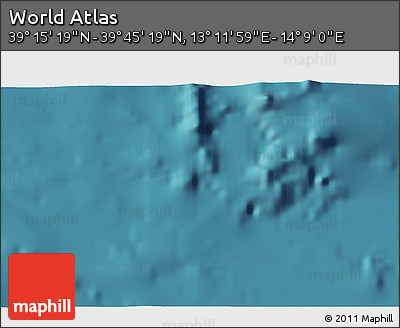 Satellite 3D Map of the Area around 39° 30' 19" N, 13° 40' 30" E