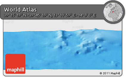Physical Panoramic Map of the Area around 39° 30' 19" N, 13° 40' 30" E