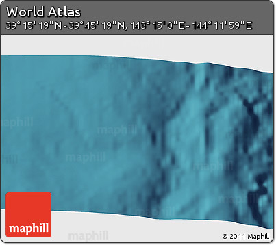 Satellite 3D Map of the Area around 39° 30' 19" N, 143° 43' 29" E