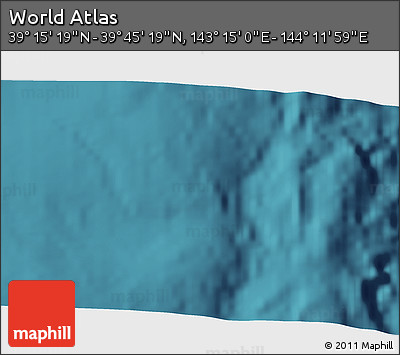 Satellite 3D Map of the Area around 39° 30' 19" N, 143° 43' 29" E