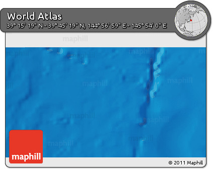 Physical 3D Map of the Area around 39° 30' 19" N, 145° 25' 30" E