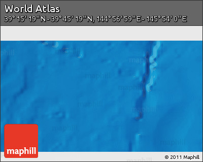 Physical 3D Map of the Area around 39° 30' 19" N, 145° 25' 30" E