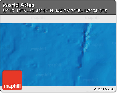 Physical 3D Map of the Area around 39° 30' 19" N, 145° 25' 30" E