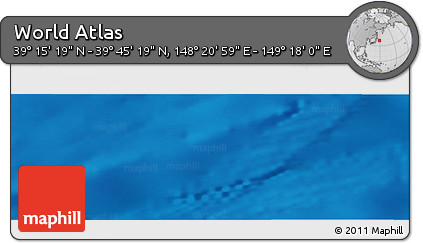 Physical Panoramic Map of the Area around 39° 30' 19" N, 148° 49' 29" E
