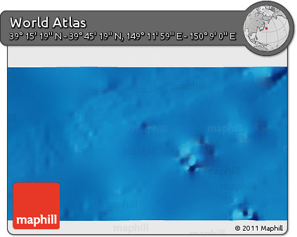 Physical 3D Map of the Area around 39° 30' 19" N, 149° 40' 30" E