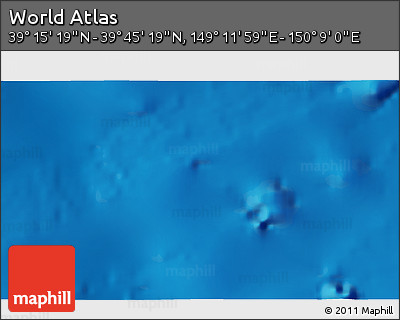 Physical 3D Map of the Area around 39° 30' 19" N, 149° 40' 30" E