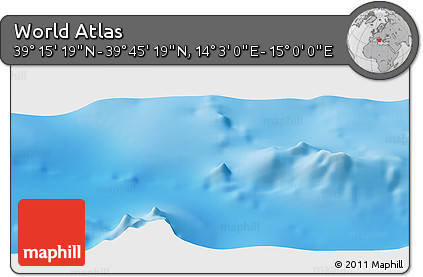 Physical Panoramic Map of the Area around 39° 30' 19" N, 14° 31' 30" E