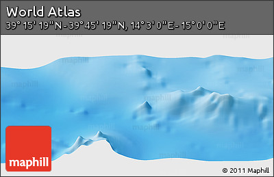 Physical Panoramic Map of the Area around 39° 30' 19" N, 14° 31' 30" E