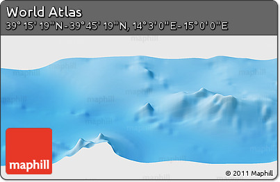 Physical Panoramic Map of the Area around 39° 30' 19" N, 14° 31' 30" E