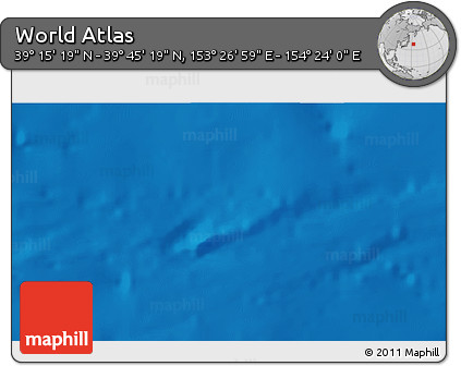 Physical 3D Map of the Area around 39° 30' 19" N, 153° 55' 30" E