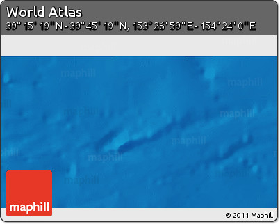 Physical 3D Map of the Area around 39° 30' 19" N, 153° 55' 30" E