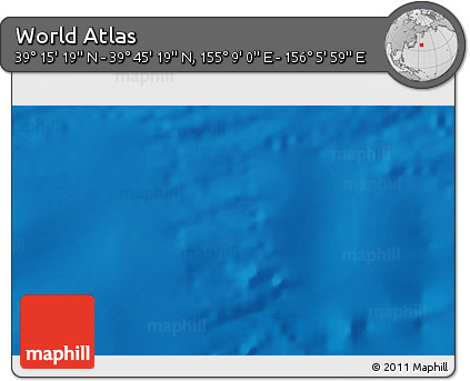 Physical 3D Map of the Area around 39° 30' 19" N, 155° 37' 30" E